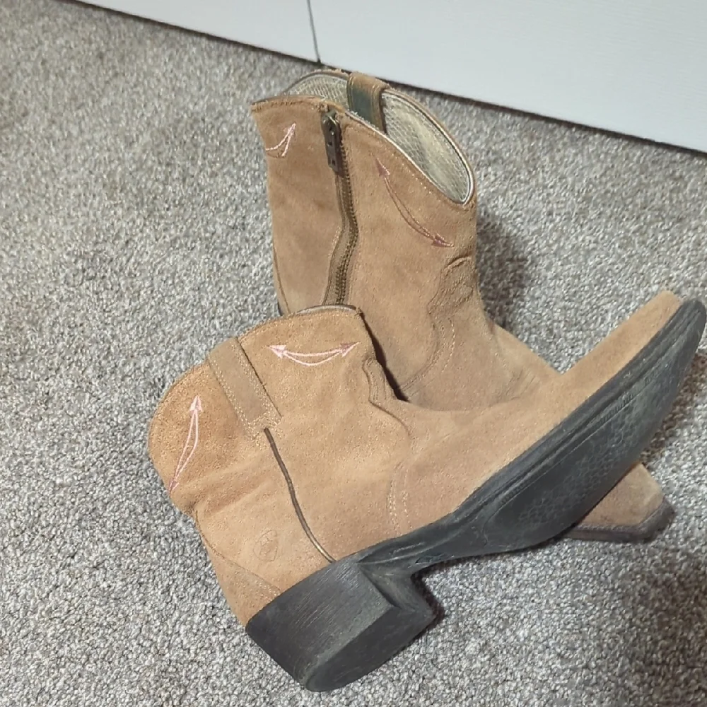 Ariat Brown Suede Ankle Booties - Picture 4 of 4